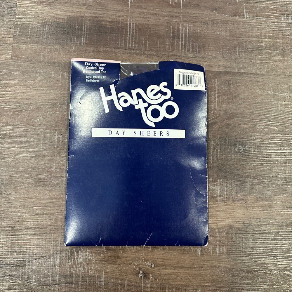 Hanes Too Day Sheer Control Top Reinforced Toe Pantyhose Gentlebrown Size EF 136